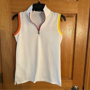 Ralph Lauren RLX Sleeveless Quarter-Zip Polo Shirt. Size Small.